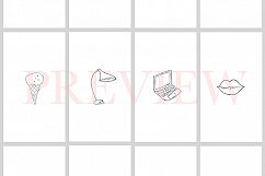 Instagram Story Highlights Icons, Set of 40 Hand Drawn Instagram Icons Product Image 5