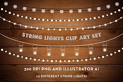 String Lights Clip Art Set - PNG, AI Product Image 1