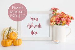 Landscape Frame Mockup - Autumn Pumpkins Product Image 1