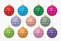 Christmas Balls Clipart, Christmas Graphic and Illustrations, Christmas Clipart / Scrapbooking, Card Making, Decorations Product Image 1