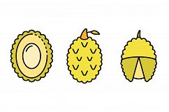 Lychees icons set vector flat Product Image 1