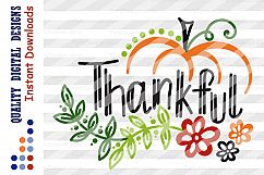 Thanksgiving svg Pumpkin clipart Thankful sign Cutting file Product Image 2