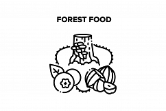 Forest Food Vector Black Illustration Product Image 1