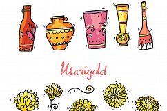 Indian Flowers - clip-art collection, frames, patterns Product Image 2