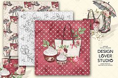 Rain Romance digital paper pack Product Image 3