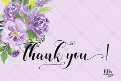 Purple Flowers Watercolor Clip Art Product Image 6