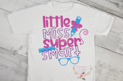 Little Miss Super Smart Back to School SVG Cut File Product Image 2