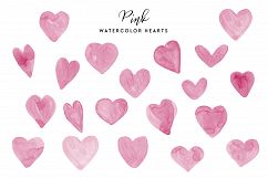 Pink Watercolor Hearts - set of 20 handpainted hearts Product Image 1