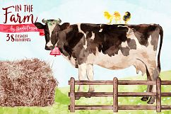 Farm Animals Watercolor Illustrations &amp; Patterns Product Image 4