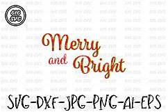 Merry and Bright SVG, DXF, JPG, PNG, AI, EPS Product Image 1