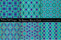 Blue &amp; Gold Moroccan Tile Patterns Product Image 1