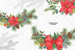 Christmas Antlers Watercolor Clipart Product Image 4