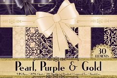 Luxury Pearl, Purple, Gold Glitter Kit, Balloon, Bow, Lights Product Image 1