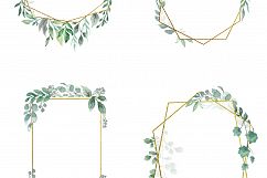 Watercolor Geometric Foliage Frames Product Image 5
