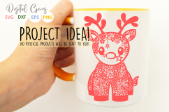 Christmas Reindeer paper cut SVG DXF EPS files Product Image 5