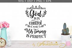 God is in control SVG cut file Product Image 1