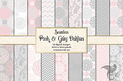 Pink and Gray Dahlia Digital Paper Product Image 1
