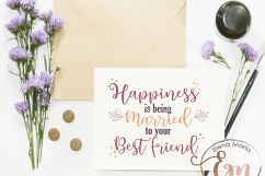Happiness Is Being Married To Your Best Friend SVG File, JPEG, Instant Download, Cricut Silhouette Cutting file, Vinyl, Inspiration Quote, Vector Product Image 2