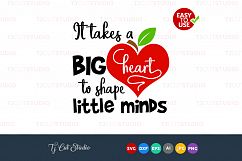 It takes a big heart, teacher svg, teacher appreciation, Files for Silhouette Cameo or Cricut, Commercial &amp; Personal Use. Product Image 1