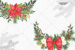 Christmas Antlers Watercolor Clipart Product Image 3