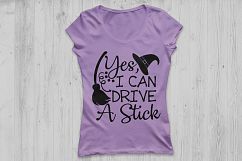 Yes I Can Drive A Stick SVG, Halloween svg, Witch svg, Broom Product Image 2