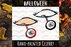 Halloween Scary Eye Hand Painted Clipart Product Image 1