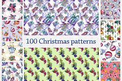 100 patterns of christmas JPG watercolor set Product Image 8