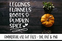 Leggings, Flannels, Boots &amp; Pumpkin Spice - SVG, DXF &amp; PNG Product Image 1