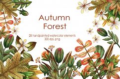 Autumn Forest - Watercolor Clip Art Set Product Image 1
