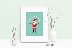 Printable Art Santa Claus Christmas Wall Art, .PDF, Typo Product Image 1