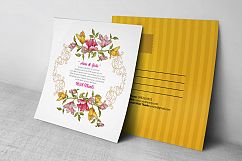 Floral Wedding Invitation Postcard Product Image 3