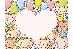 Happy Cartoon Kids Bundle, children doodle, kids doodle Product Image 12