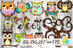 Owl SVG, PNG, DXF and EPS Bundle Product Image 1