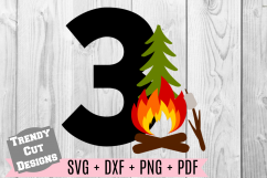 3rd Campfire Birthday Set SVG Product Image 1
