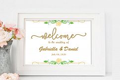 Gold Printable Wedding Welcome Sign, A1,A2,A3,A4,A5, DAD_12 Product Image 2