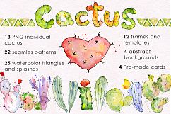 Boho Watercolor abstract Cactus Tropical clipart Product Image 1