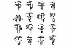 Calipers icons set, outline style Product Image 1