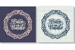 Christmas template. Buon Natale. Bundle. 22 greeting card. Winter holiday in Italy. Italian. Vintage style. Product Image 2