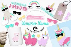 Llama unicorn graphics and illustrations Product Image 1