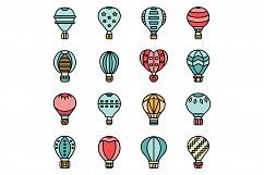 Air balloon icons vector flat Product Image 1