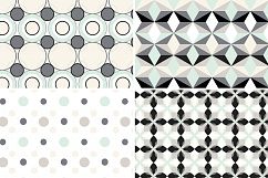 8 Seamless Retro Modern Patterns - Mint Green, Ivory &amp; Gray - Set 1 Product Image 7