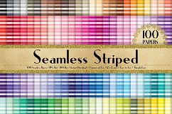 100 Seamless Striped Pattern Digital Papers in 100 Colors Product Image 1