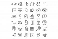 After sales service icons set, outline style Product Image 1