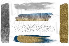 Gold, Silver, and Navy Blue Brush Strokes Product Image 2