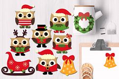 Merry Christmas Owls Graphics Product Image 1