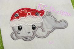 Christmas Baby Hippo Machine Applique Embroidery Design Product Image 3