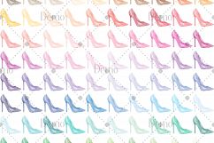 100 Hand Painted Watercolor Shiny High Heels Clip Arts Product Image 4