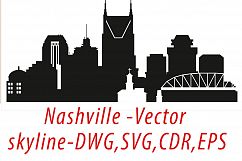 Nashville Vector, Tennessee Skyline USA city, SVG, JPG, PNG, DWG, CDR, EPS, AI Product Image 1