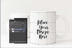 White mug mockup monochromatic, cup template, 11oz ceramic mugs mock up stock photo PSD smart Product Image 2
