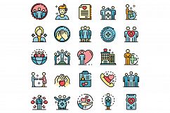 Social service icons set vector flat Product Image 1